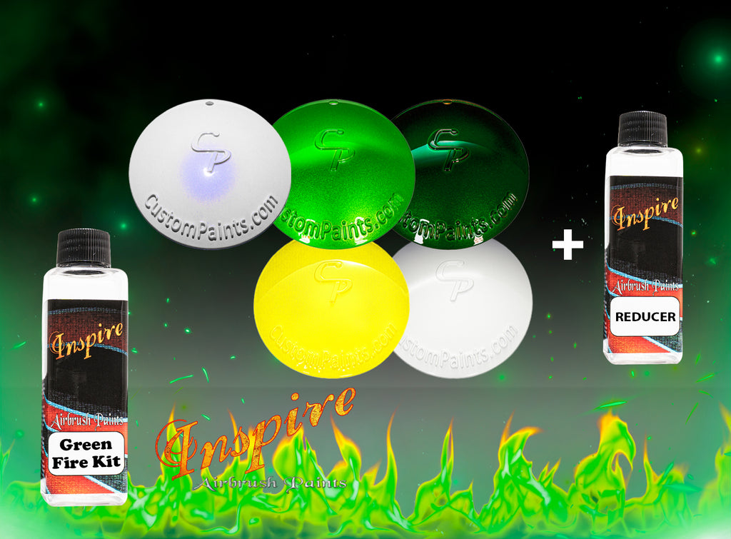 GREEN LIVE FIRE True Realistic Flame Airbrush Paint Kit